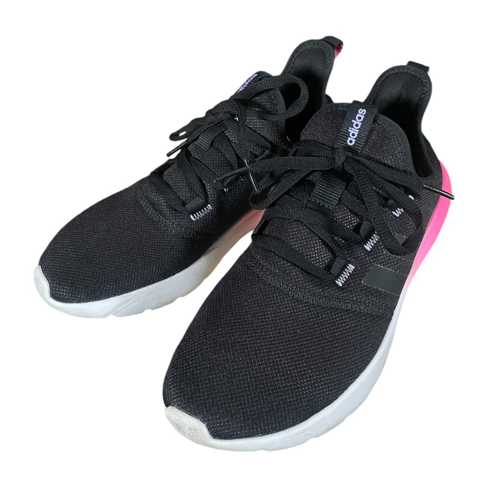 Adidas 10 Running Shoes Cloudfoam Pink Black Womens Runners Sneakers Lightweight